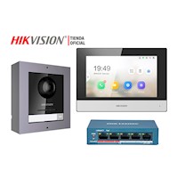 Kit Videoportero IP Hikvision DS-KIS602 Cámara 2MP Pantalla táctil App Llamada